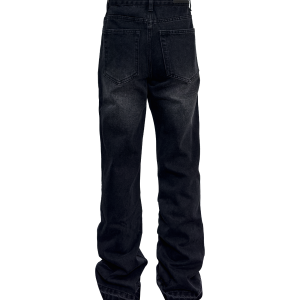 Down minority cleanfit black tassel 507 fit jeans Vintage washed distressed trousers – Image 7