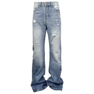 Down minority cleanfit micro-flared jeans Niche American high street buster tassel trousers – Image 3