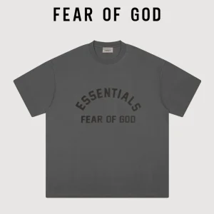 FEAR OF GOD WANG JIAER WITH THREE-DIMENSIONAL LETTERS SHORT SLEEVES ESSENTIALS HIGH STREET FOG LOOSE T-SHIRT MEN – Image 3