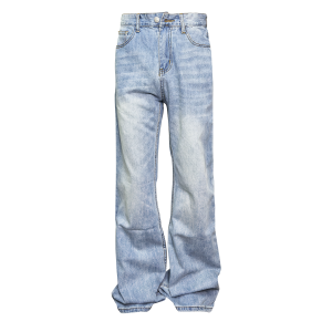 Down Minority cleanfit Niche design light ripple jeans, glacier blue American trousers – Image 3