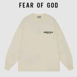 FEAR OF GOD ESSENTIALS long-sleeved T-shirt with small lettering on the chest, FOG trendy brand loose unisex – Image 3