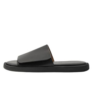 ZAR ZCXY MEN'S SHOES BLACK LEATHER CLOG SANDALS BEACH SHOES WEAR SANDALS MEN'S CASUAL TRENDY SHOES ON TOP – Image 5