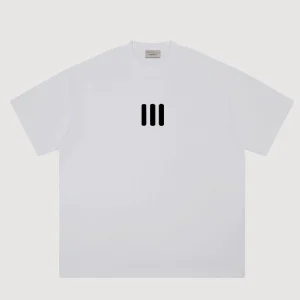 FEAR OF GOD CO-BRANDED THREE-BAR FLOCKED SHORT-SLEEVED T-SHIRT HIGH STREET COTTON LOOSE UNISEX FOG TIDE 100% cotton – Image 4