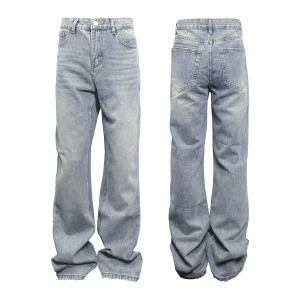 Down Minority cleanfit Niche Design Wash Blue 507 Jeans Men's Distressed Trousers – Image 5