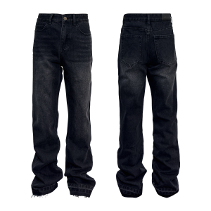 Down minority cleanfit black tassel 507 fit jeans Vintage washed distressed trousers – Image 9