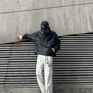 Down Minority Niche Design Premium Marble Straight-leg Pants CleanFit American Cargo Pants Men – Image 3