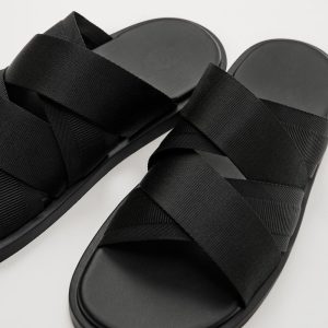 ZARZ cxy Men's Shoes Black Sandals with Trim Sandals Beach Shoes Wear Non-slip Slippers Comfortable Slippers Men – Image 4