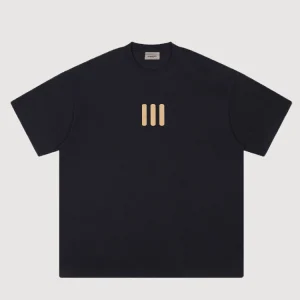 FEAR OF GOD CO-BRANDED THREE-BAR FLOCKED SHORT-SLEEVED T-SHIRT HIGH STREET COTTON LOOSE UNISEX FOG TIDE 100% cotton – Image 5