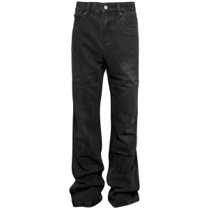 Down Minority cleanfit Washed Cracked Black 517 Denim Trousers Bootcut Leg – Image 3