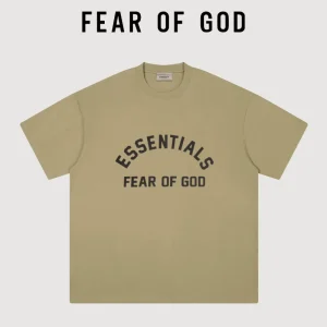 FEAR OF GOD WANG JIAER WITH THREE-DIMENSIONAL LETTERS SHORT SLEEVES ESSENTIALS HIGH STREET FOG LOOSE T-SHIRT MEN – Image 4