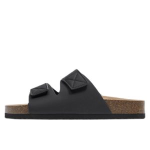 ZARZCXY Men's Shoes Black Velcro Leather Slippers Casual Flat Flip Flops Men's Sandals Beach Shoes – Image 5