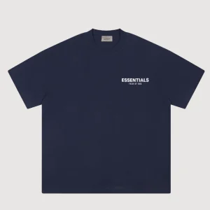 FEAR OF GOD DOUBLE-LINE ESSENTIALS SMALL LABEL LETTER BASIC LOOSE HIGH STREET T-SHIRT FOG SHORT SLEEVE TIDE – Image 3