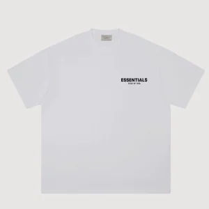 FEAR OF GOD DOUBLE-LINE ESSENTIALS SMALL LABEL LETTER BASIC LOOSE HIGH STREET T-SHIRT FOG SHORT SLEEVE TIDE – Image 4
