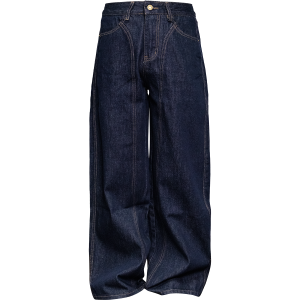 Down Minority cleanfit Niche design denim blue line original ox baggy trousers – Image 3