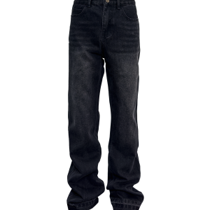 Down minority cleanfit black tassel 507 fit jeans Vintage washed distressed trousers – Image 8