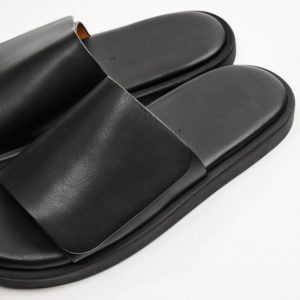 ZAR ZCXY MEN'S SHOES BLACK LEATHER CLOG SANDALS BEACH SHOES WEAR SANDALS MEN'S CASUAL TRENDY SHOES ON TOP – Image 4