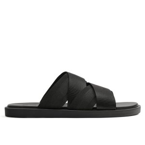ZARZ cxy Men's Shoes Black Sandals with Trim Sandals Beach Shoes Wear Non-slip Slippers Comfortable Slippers Men – Image 5