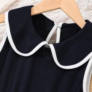 Summer children's dress amazon cross border doll neck a-line skirt simple fashion girls vest long skirt – Image 3