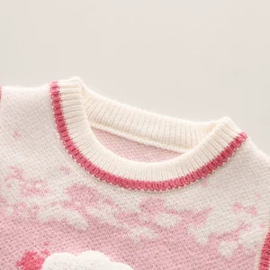 Baby clothes spring and autumn foreign cute sweater three-piece set of small children's clothes one-year-old little girl baby out spring clothes – Image 4