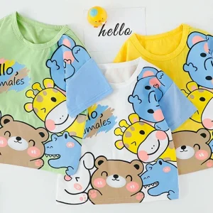Baby clothes summer thin split suit one-year-old boy baby casual cotton children's clothing children's T-shirt summer tide 9 – Image 5