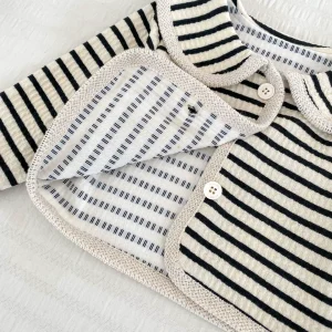 Baby clothes spring and autumn Korean casual striped lapel top, wide-leg pants set, one-year-old baby girl, children's clothing trendy – Image 7