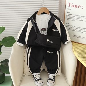 Baby clothes spring and autumn casual sports children's jacket set one-year-old baby boy fashion handsome children's clothing tide – Image 3