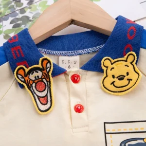 Baby clothes summer thin cotton cartoon split set six seven eight nine ten months 1 year old boy and woman baby summer dress – Image 6