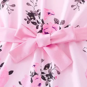 Cross-border European style girl's suit, sleeveless floral halterneck jumpsuit, pink blazer, children's two-piece suit – Image 4