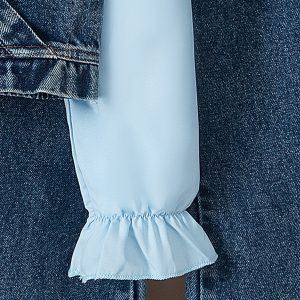 New Autumn Cross-border Baby Lapel Shirt, Denim Vest, Beaded Beaded Denim Flared Pants Three-Piece Set – Image 4