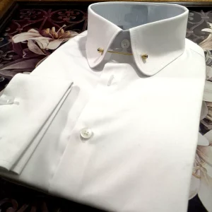 Retro light luxury style light color niche style four seasons men's French cufflinks round neck collar needle – Image 5