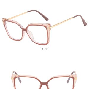 Cross-border square flat lens 2023 new women's glasses frame anti-blue light ins net celebrity same glasses frame to take photos – Image 4