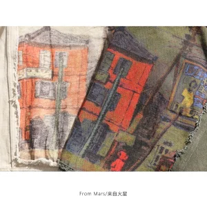 From Mars big artist Guochao brand retro patch men and women with the same couple oil painting American design sense – Image 3