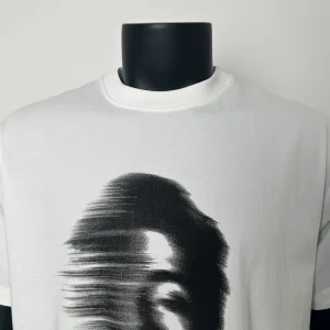 NATCODE American fashion brand high street blur face print short sleeve T-shirt for men and women loose casual couple tops – Image 4