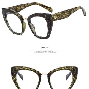 Cross-border cat's eye large frame anti-blue light flat lens new personality eyeglasses tide plain rice nail glasses frame – Image 9