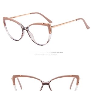 Cat's eye flat mirror anti-blue light TR90 spring leg   new foreign trade glasses frame European and American trend large frame glasses – Image 5