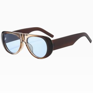 European and American cross-border wide-leg sunglasses new large-frame sunglasses jelly color personality sunglasses are simple and retro – Image 9