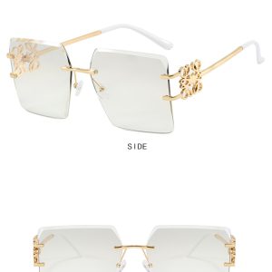 Square rimless cut edge sunglasses new European and American sunglasses fashion ladies personality retro sunglasses trend – Image 10