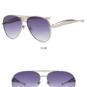 Toad shaped sunglasses metal  new vintage plain makeup sunglasses premium sense women's street photography trend sunglasses – Image 7