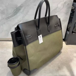 Large capacity leather platinum bag 2025 new trendy men's and women's bags, large bags, handbags, travel canvas bags, travel bags – Image 5