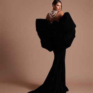 European and American cross-border luxury diamond flower black and white color-blocked hip bandeau dress elegant fashion party bandage dress – Image 3