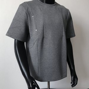 American retro deconstructed rivet short sleeve t-shirt men's summer pleated design sense ins solid color top tide – Image 3