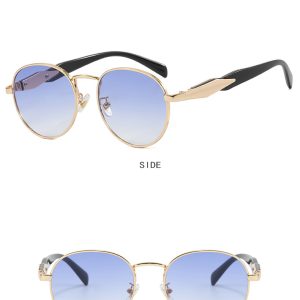 European and American round sunglasses women's ins street photography celebrity metal sunglasses trend retro sunglasses – Image 6