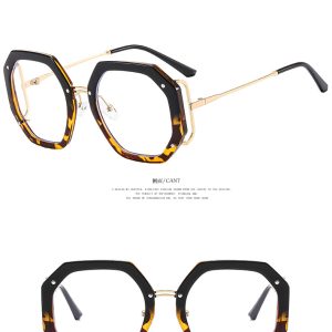 Polygonal Glasses Frame  New Anti-Blue Light Side Hollow European and American Glasses Frame Ins Glasses Frame Personality Trend – Image 3