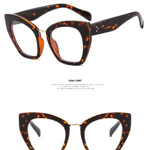 Cross-border cat's eye large frame anti-blue light flat lens new personality eyeglasses tide plain rice nail glasses frame – Image 7