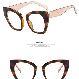 Cross-border cat's eye large frame anti-blue light flat lens new personality eyeglasses tide plain rice nail glasses frame – Image 6