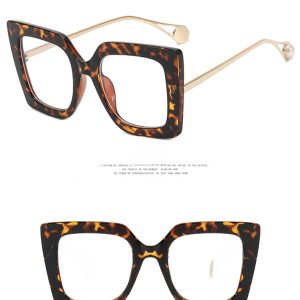 New Fashion Glasses Frame Square Anti-Blue Light European and American Women's Large Square Frame Flat Mirror Cross-border Trend Glasses Frame – Image 3