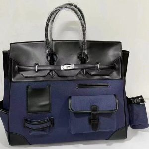 Large capacity leather platinum bag 2025 new trendy men's and women's bags, large bags, handbags, travel canvas bags, travel bags – Image 3