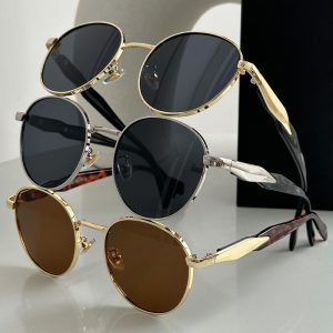 European and American round sunglasses women's ins street photography celebrity metal sunglasses trend retro sunglasses – Image 3