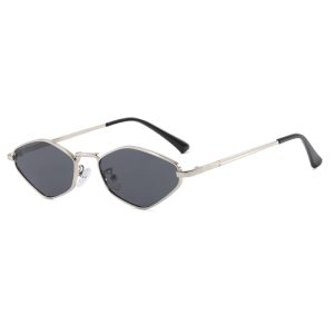 Diamond polygonal small frame sunglasses  new metal sunglasses catwalk simple ins European and American sunglasses – Image 3