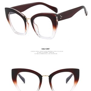 Cross-border cat's eye large frame anti-blue light flat lens new personality eyeglasses tide plain rice nail glasses frame – Image 8